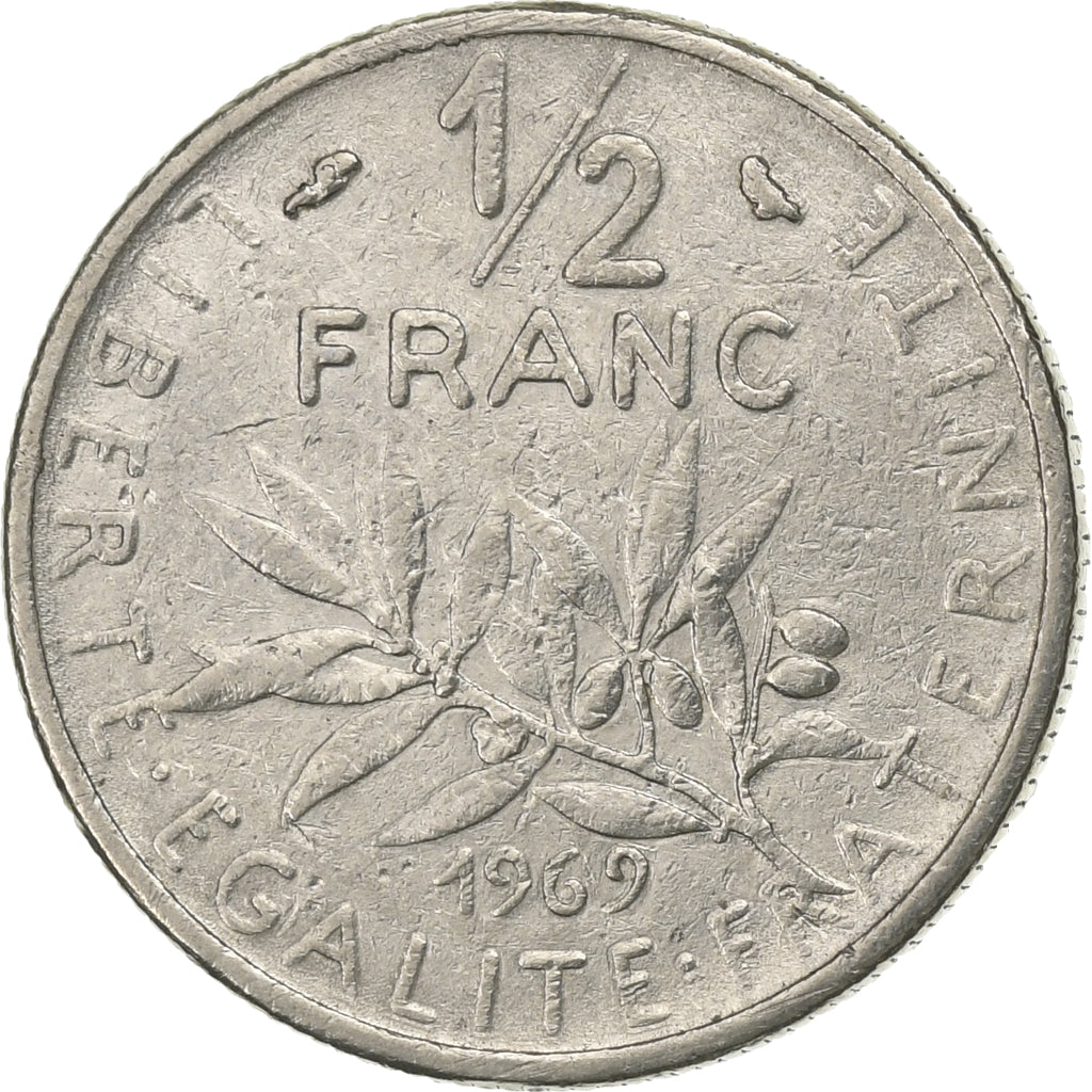 Frankreich, 50 Centimes, Semeuse, 1969, Paris, Silber, SS, Gadoury:420