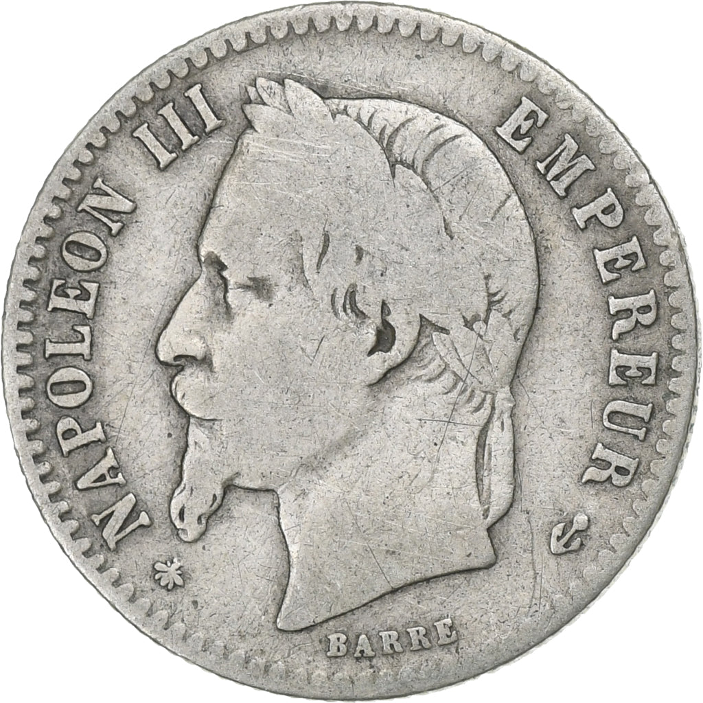 France, Napoleon III, 50 Centimes, Napoléon III, 1864, Paris, Silver