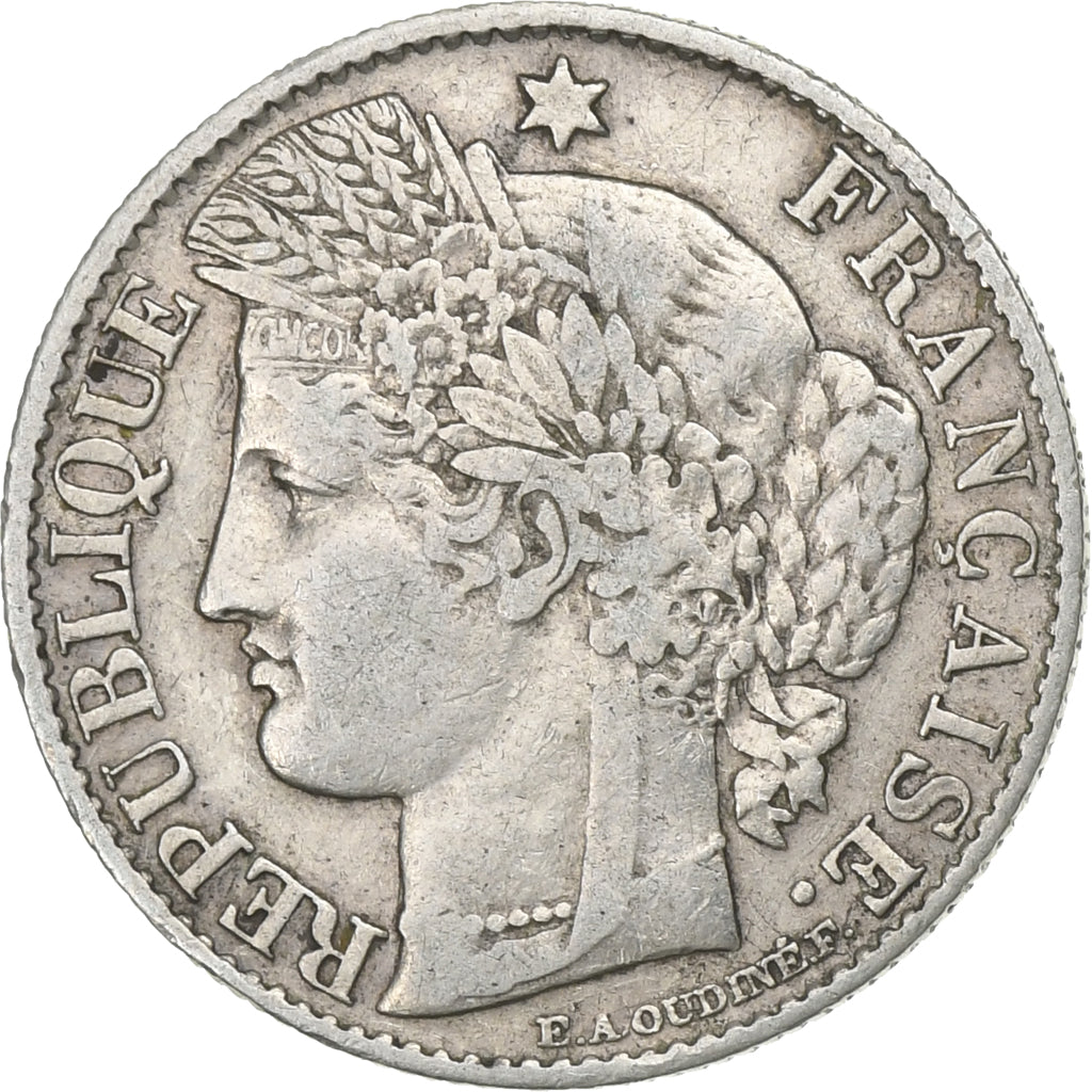 Francia, 50 Centimes, Cérès, 1888, Paris, Argento, BB, Gadoury:419a, KM:834.1