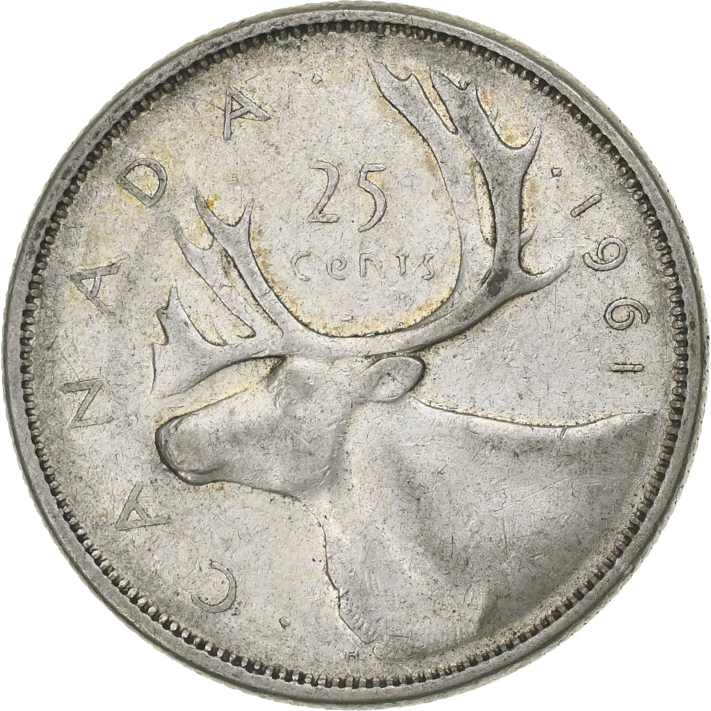Canada, Elizabeth II, 25 Cents, 1961, Royal Canadian Mint, Silver, EF(40-45)