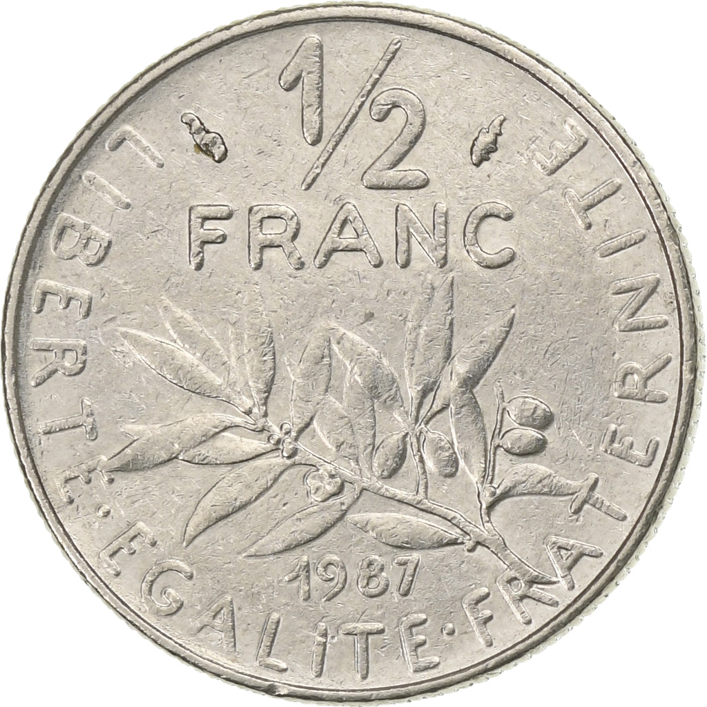 France, 50 Centimes, Semeuse, 1987, Paris, Silver, VF(30-35), Gadoury:420