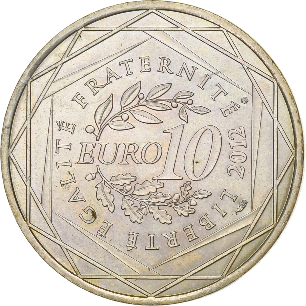 Francia, 10 Euro, Euros des régions, Aquitaine, 2012, Monnaie de Paris, Plata