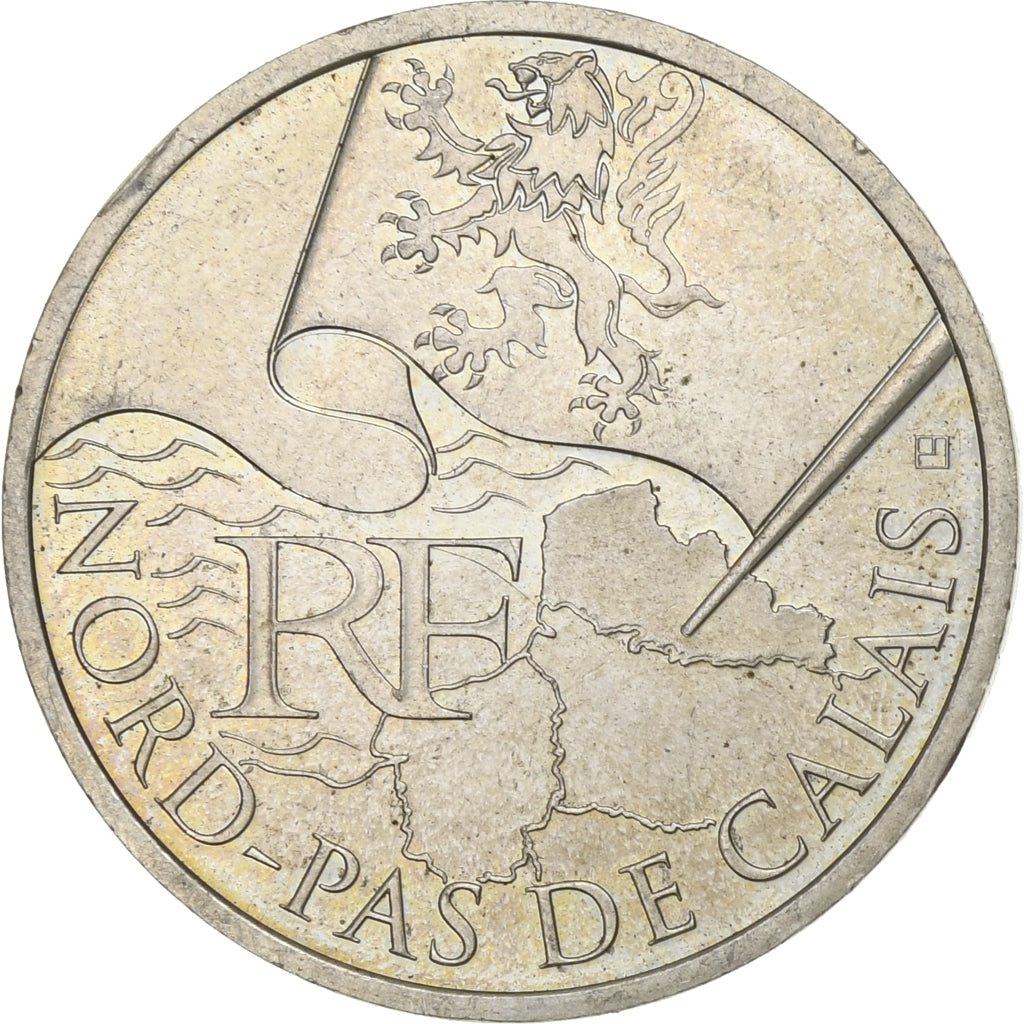 France, 10 Euro, Nord-Pas-de-Calais, 2010, Paris, Silver, AU(55-58)