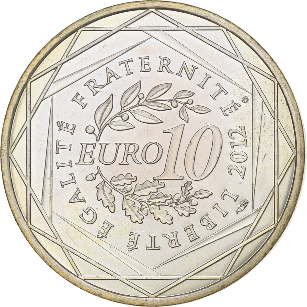 France, 10 Euro, 2012, Paris, Silver, AU(55-58), KM:1875