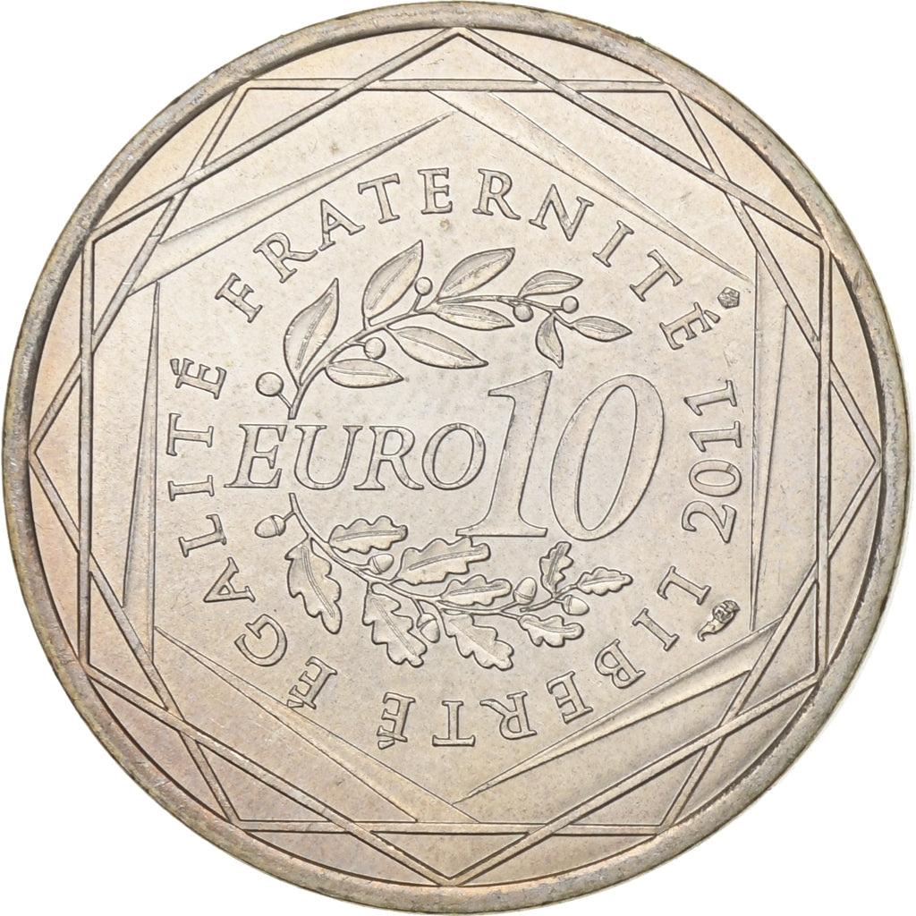 France, 10 Euro, Ile De France, 2011, Silver, AU(55-58)