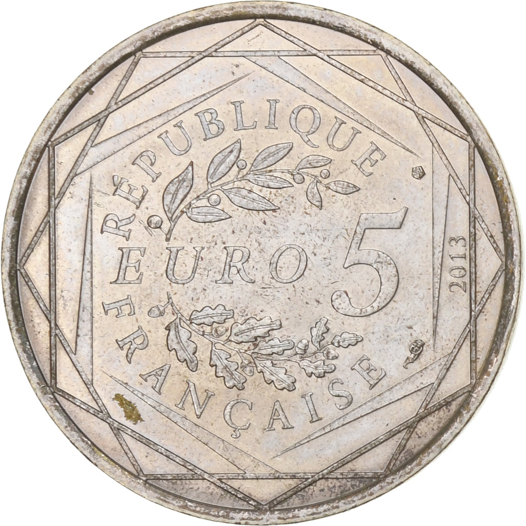Francja, 5 Euros, 2013, Srebro, AU(55-58), Gadoury:EU647