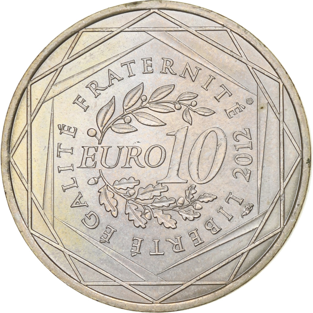 France, 10 Euro, 2012, Paris, Silver, AU(55-58), KM:1869