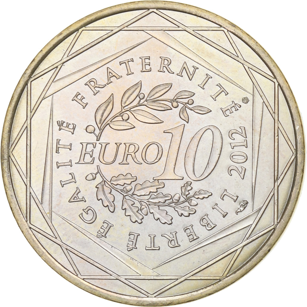 France, 10 Euro, Midi-Pyrénées, 2012, Paris, AU(55-58), Silver, Gadoury:EU514