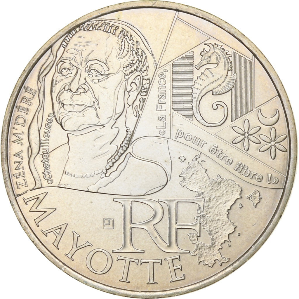 Francia, 10 Euro, Mayotte, 2012, Paris, SPL, Argento, Gadoury:EU514, KM:1862