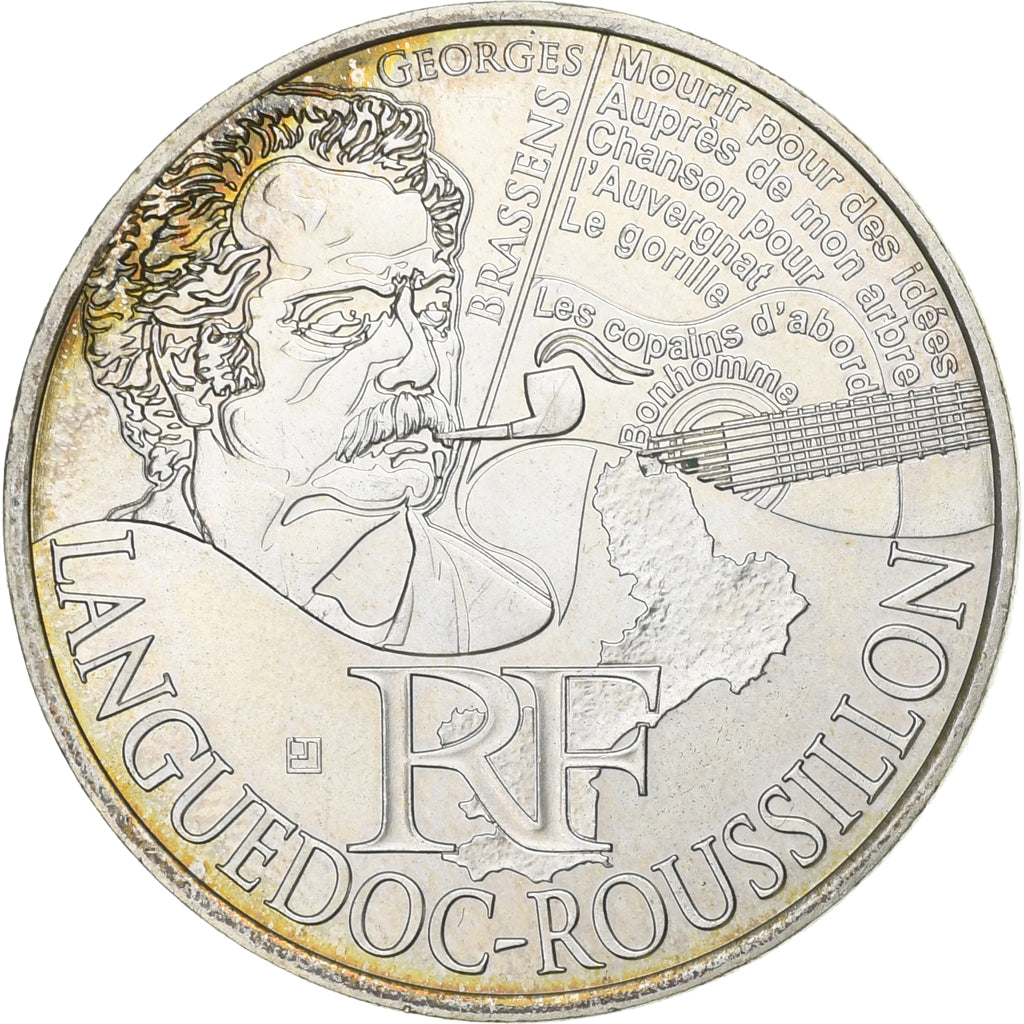 França, 10 Euro, Languedoc-Rousillon, 2012, Paris, AU(55-58), Prata
