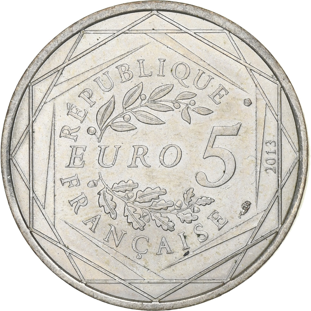 Francja, 5 Euro, Egalité, 2013, AU(55-58), Srebro, Gadoury:EU646