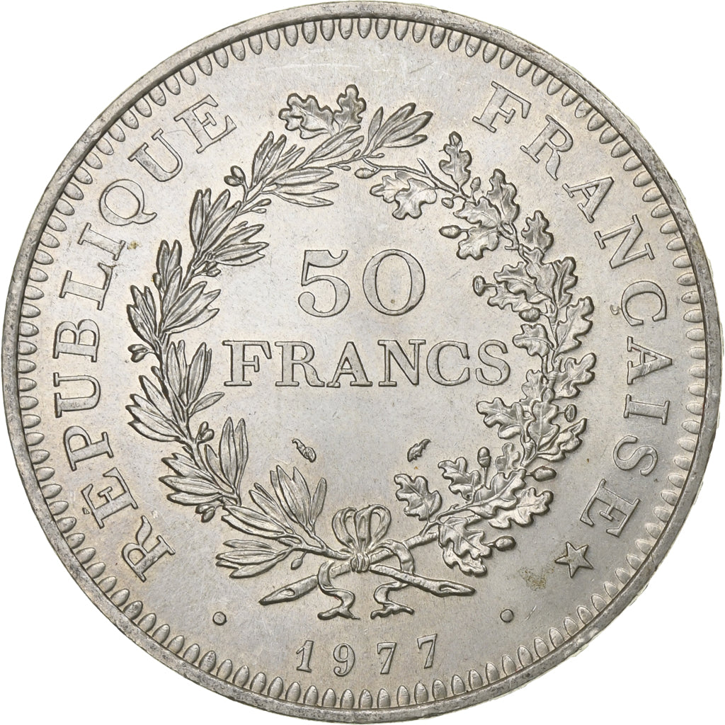 France, Hercule, 50 Francs, 1977, Paris, MS(60-62), Silver, KM:941.1
