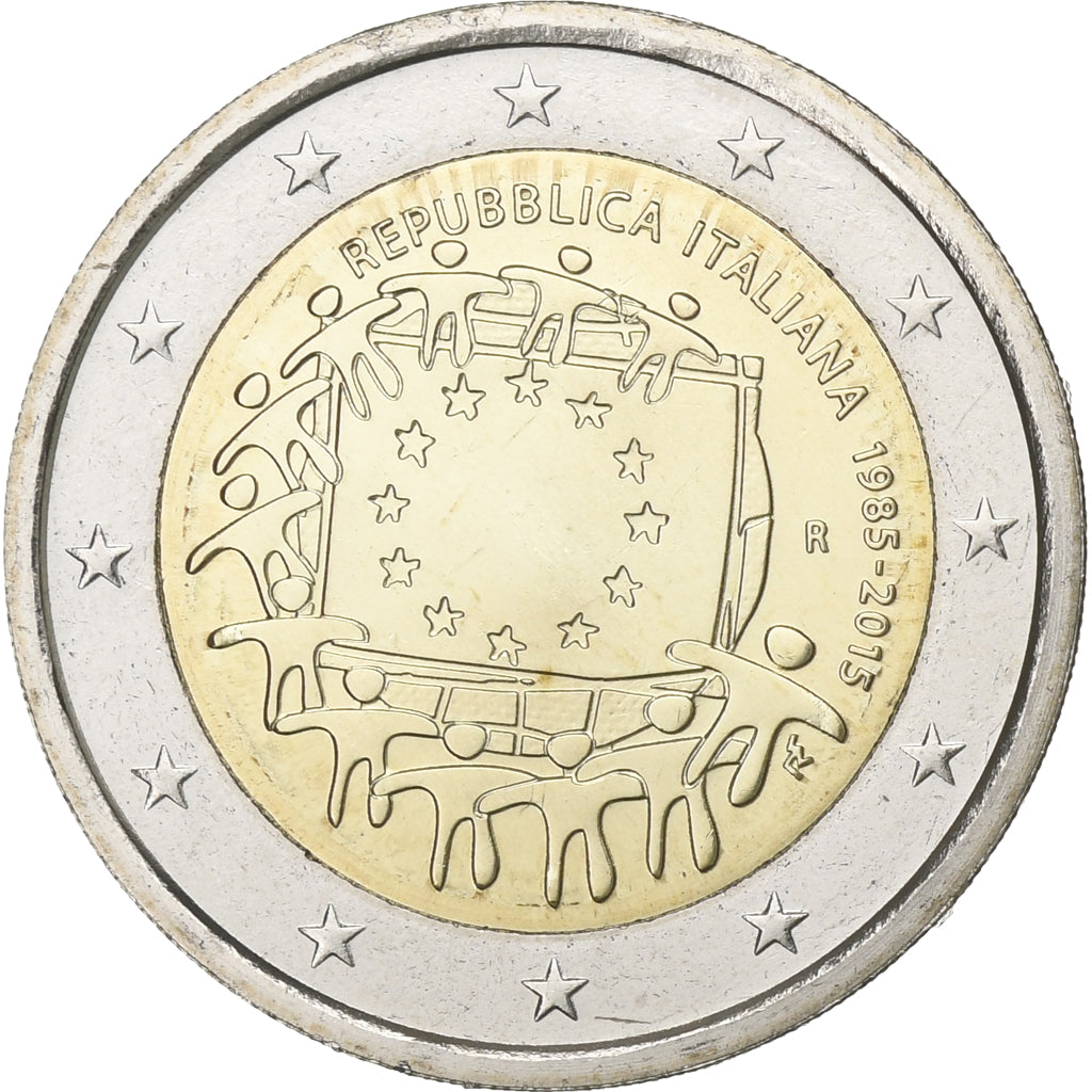 Italië, 2 Euro, 2015, 30 ans   Drapeau européen, UNC, Bi-Metallic, KM:New