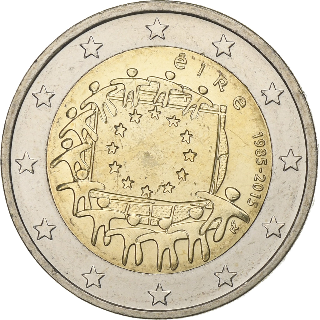 Ireland, 2 Euro, Drapeau européen, 2015, Sandyford, MS(63), Bi-Metallic