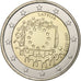 Latvia, 2 Euro, 2015, 30 ans   Drapeau européen, MS(63), Bi-Metallic, KM:New