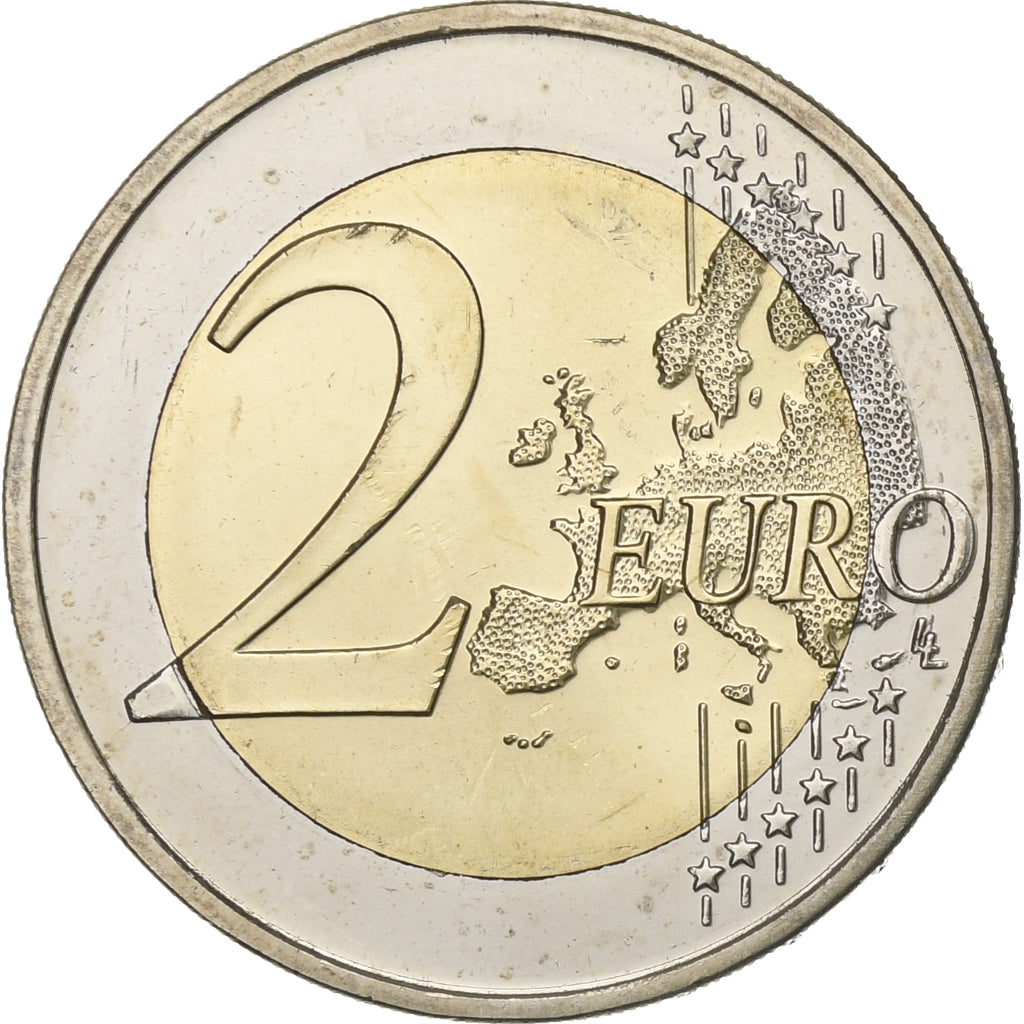 Latvia, 2 Euro, 2015, 30 ans   Drapeau européen, MS(63), Bi-Metallic, KM:New
