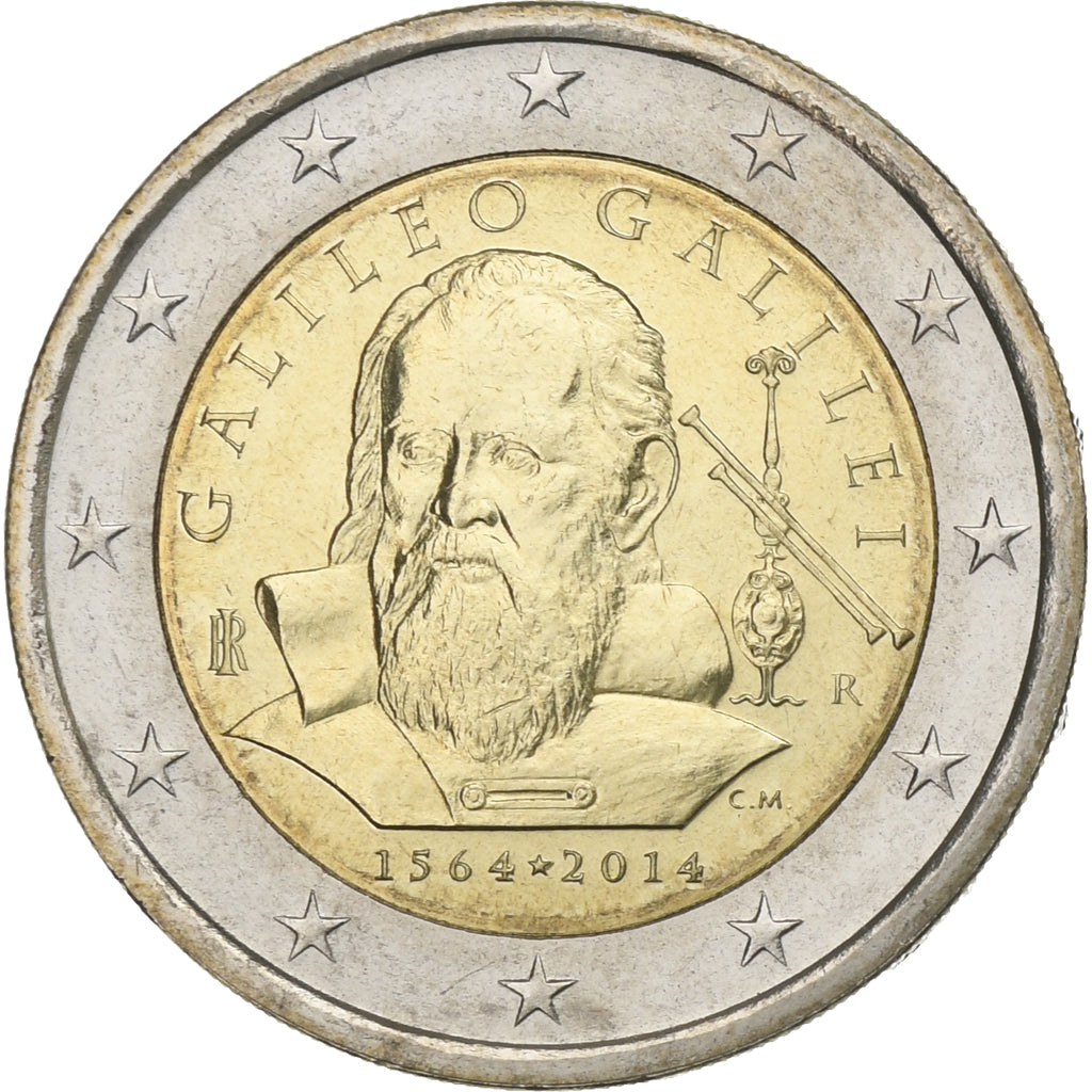 Italia, 2 Euro, Galileo Galilei, 2014, SC, Bimetálico, KM:New