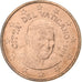 CIDADE DO VATICANO, Benedict XVI, Euro Cent, 2006, Rome, Aço Cromado a Cobre