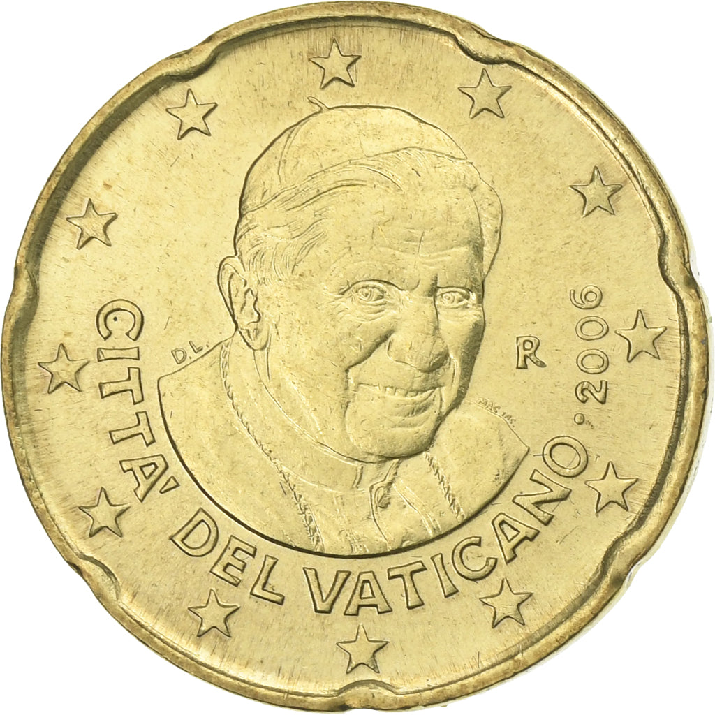 Vatikanstadt, 20 Euro Cent, 2006, Rome, VZ, Messing, KM:379