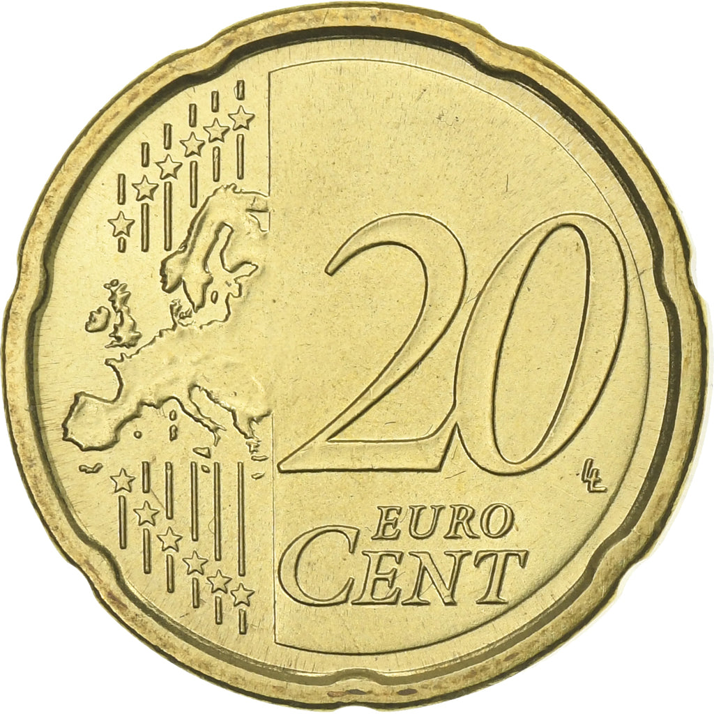 CIDADE DO VATICANO, Benedict XVI, 20 Euro Cent, 2010, Rome, Latão, AU(55-58)