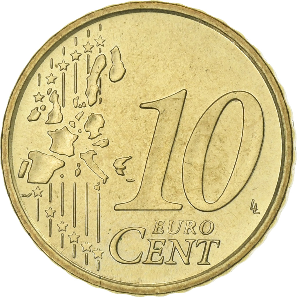 CIDADE DO VATICANO, Benedict XVI, 10 Euro Cent, 2006, Rome, Latão, AU(55-58)