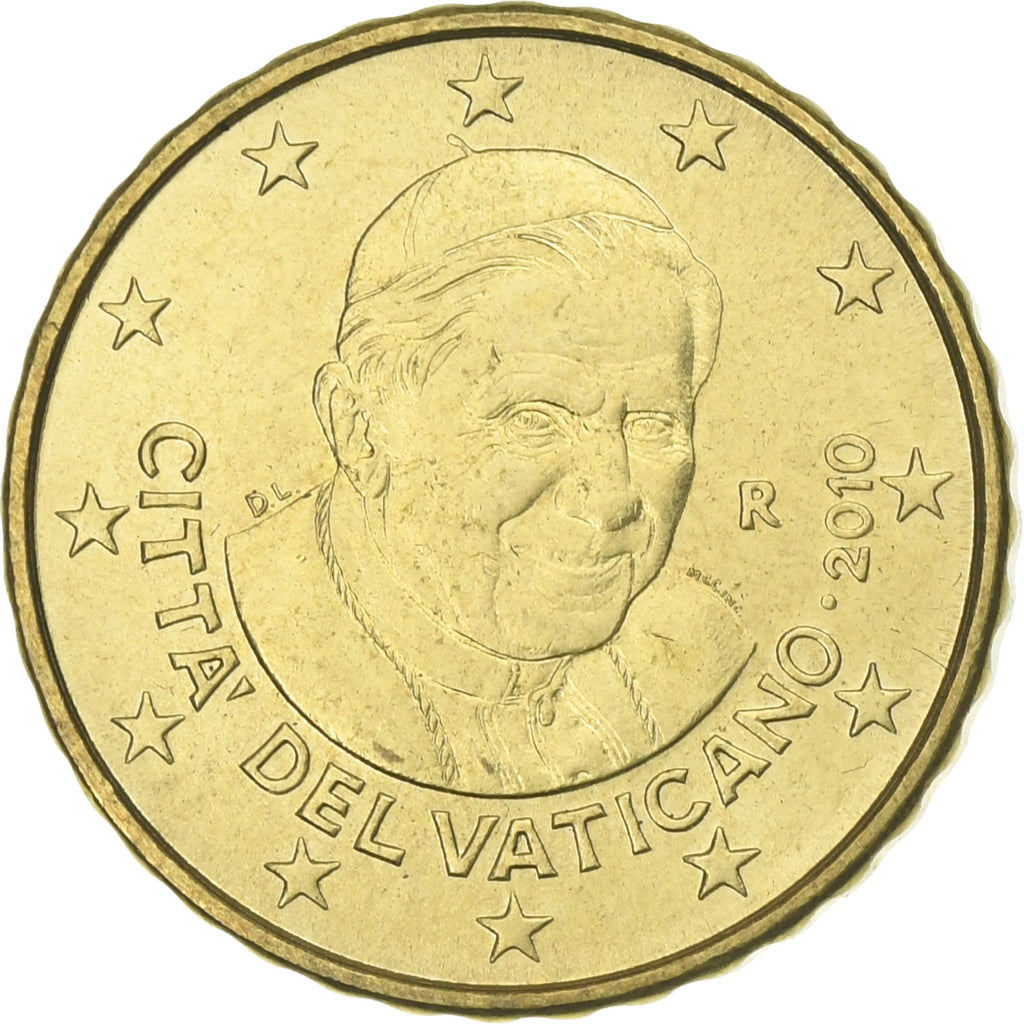 Vaticaanstad, Benedict XVI, 10 Euro Cent, 2010, Rome, Tin, PR, KM:378