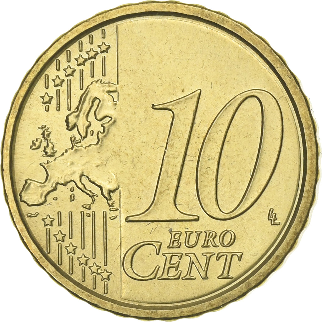 Vaticaanstad, Benedict XVI, 10 Euro Cent, 2010, Rome, Tin, PR, KM:378