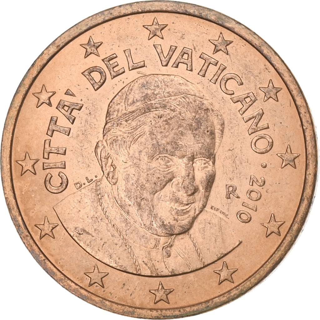 Vaticaanstad, Benedict XVI, 5 Euro Cent, 2010, Rome, Copper Plated Steel, PR