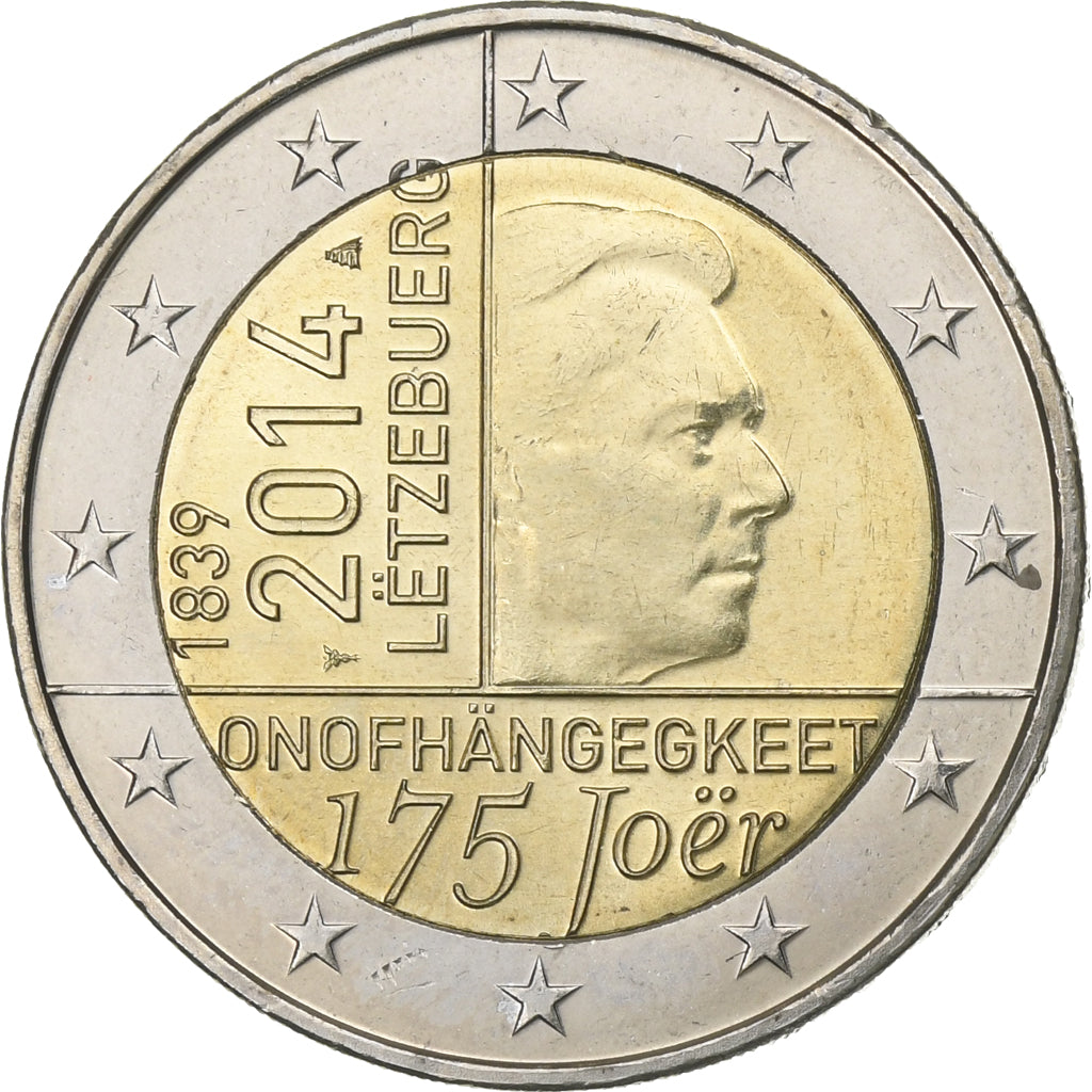 Luxembourg, 2 Euro, 175 Joer, 2014, Utrecht, SPL, Bi-Metallic, KM:New