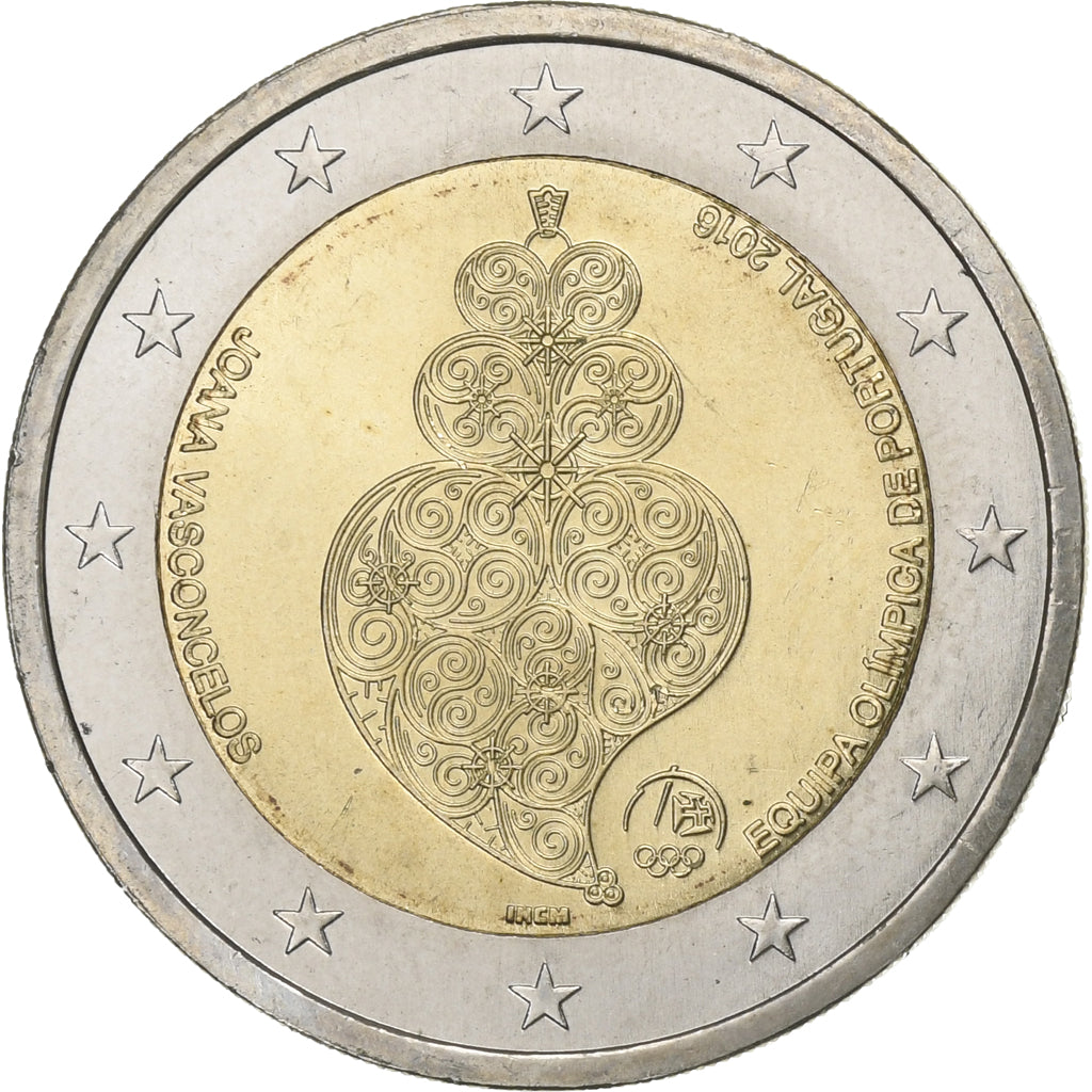 Portugal, 2 Euro, Equipa olimpica, 2016, SPL, Bi-Metallic, KM:New