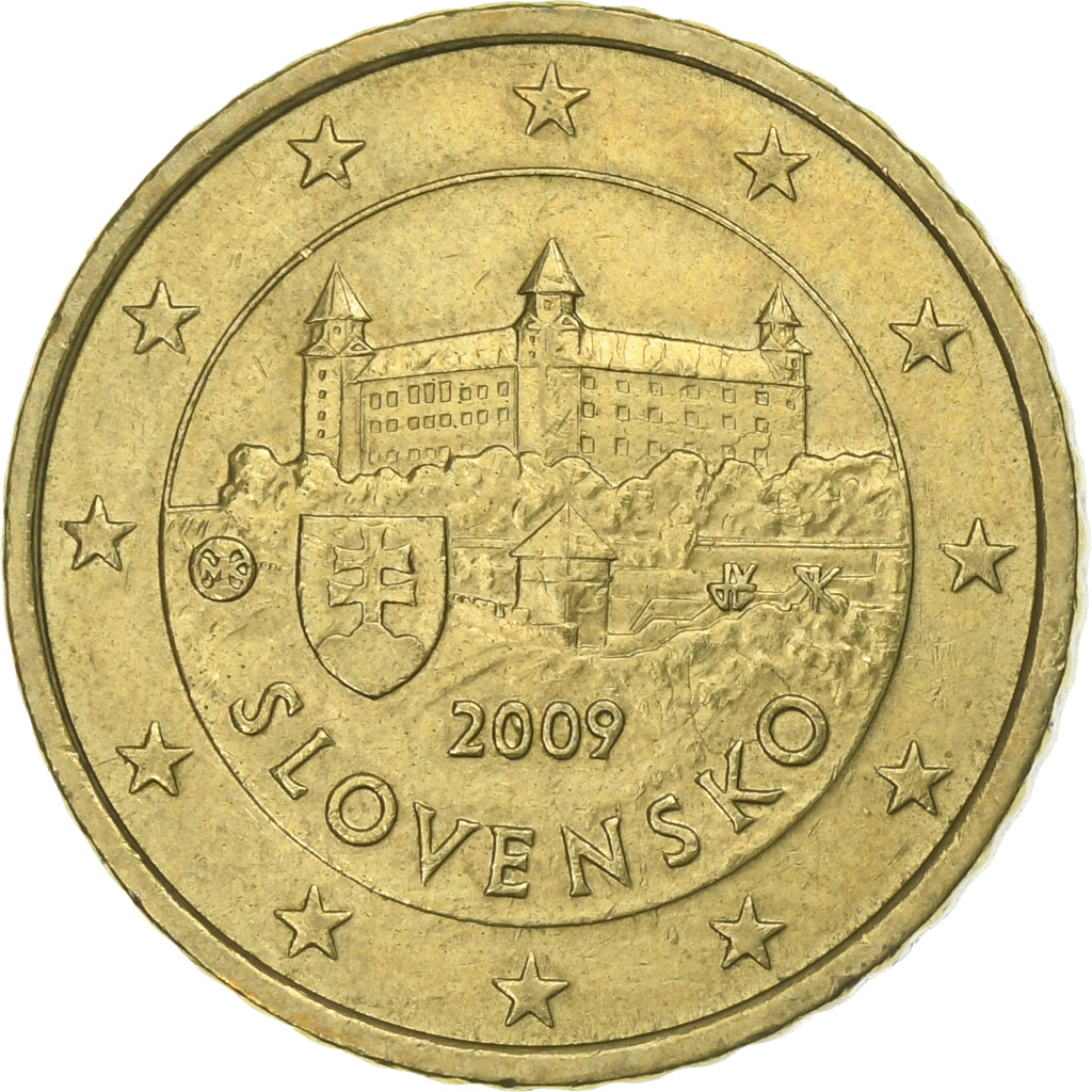 Slowakije, 50 Euro Cent, 2009, ZF, Tin, KM:100