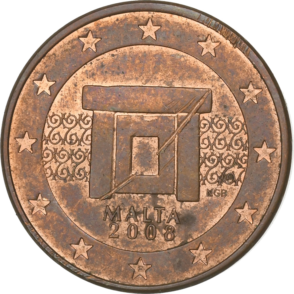 Malta, 5 Euro Cent, 2008, Paris, Copper Plated Steel, EF(40-45), KM:127