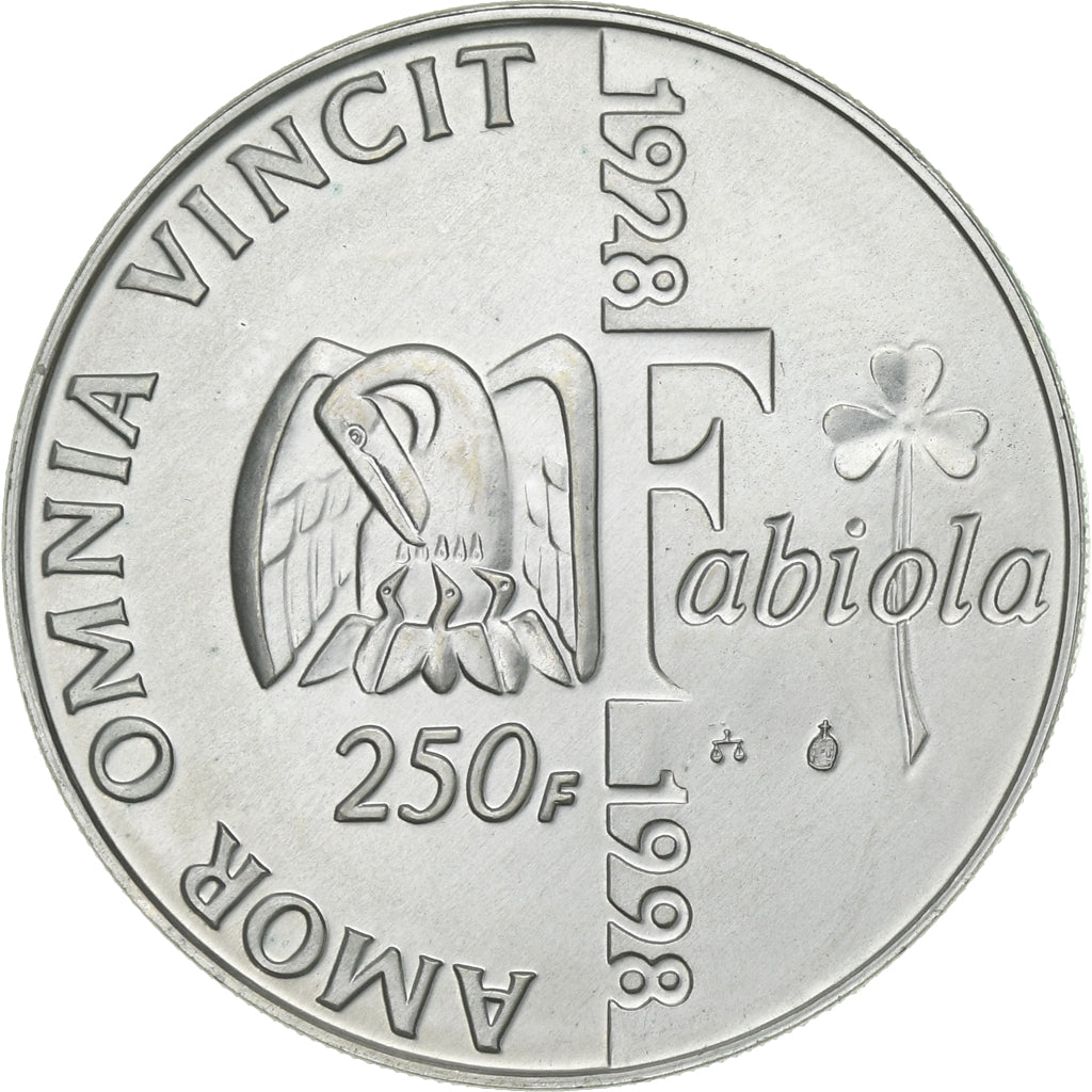 Belgium, 250 Francs, 250 Frank, 1998, MS(60-62), Silver, KM:208