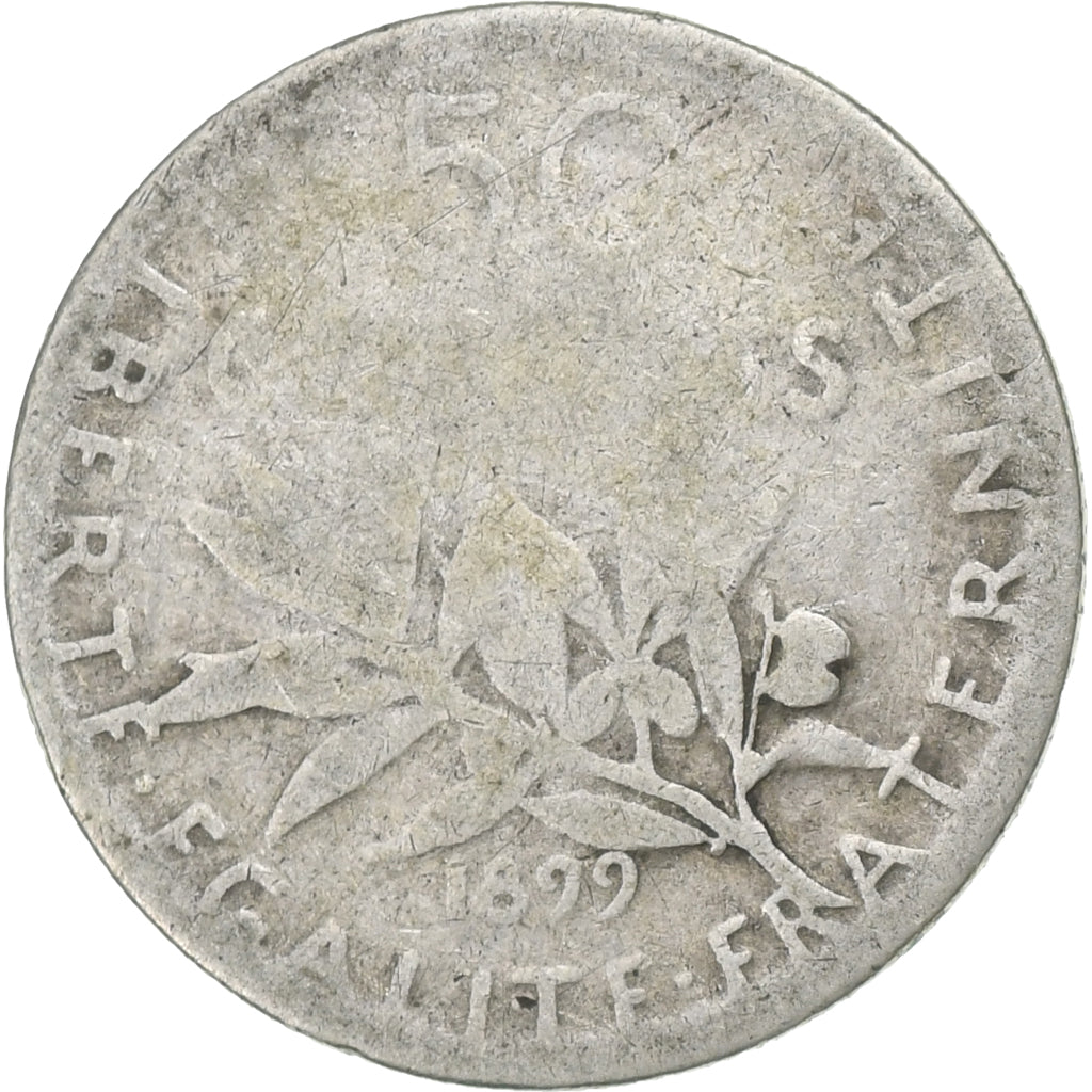 Frankreich, 50 Centimes, Semeuse, 1899, Paris, Silber, SGE+, Gadoury:420, KM:854