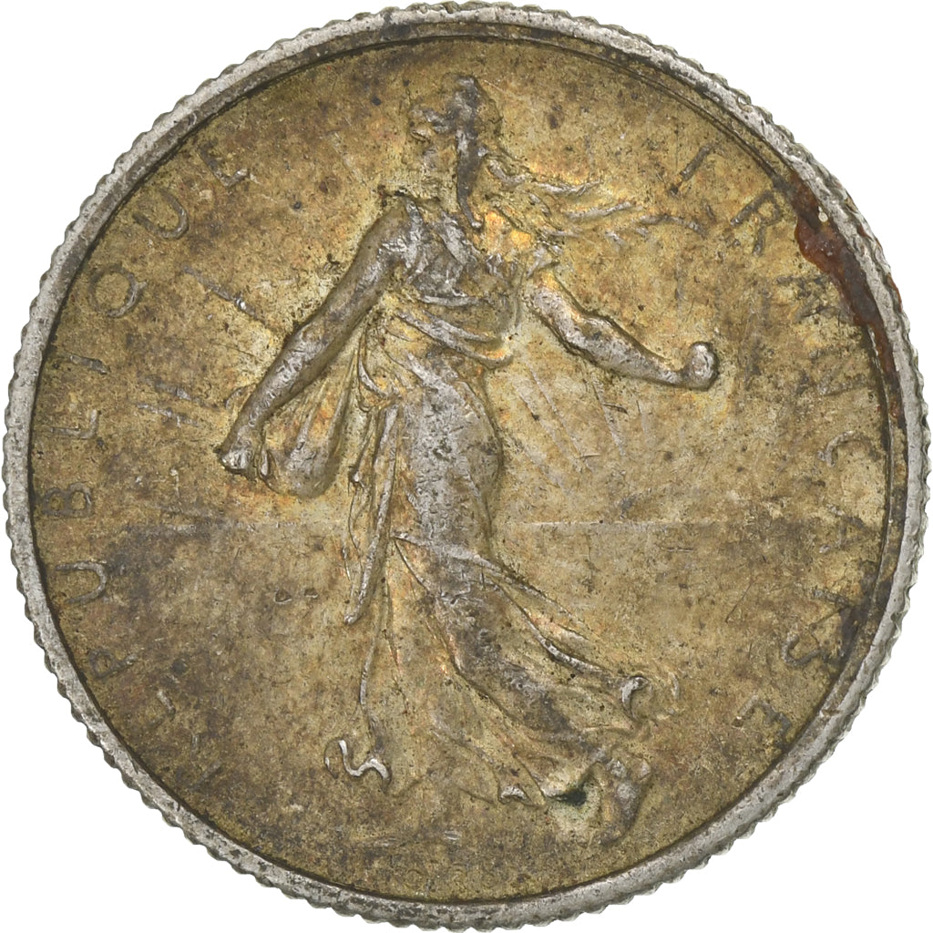 France, Franc, Semeuse, 1918, Paris, Silver, VF(20-25), Gadoury:532, KM:844.1