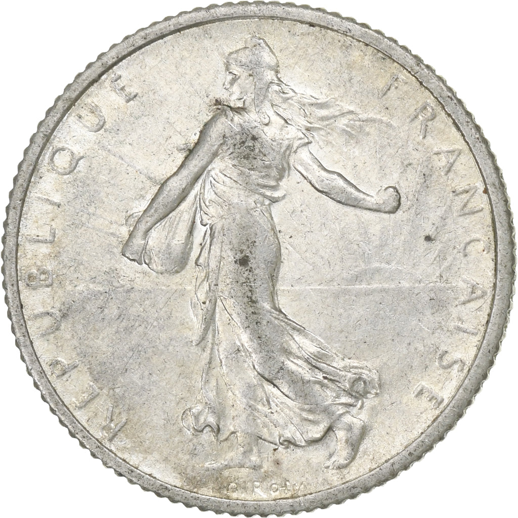 France, Franc, Semeuse, 1916, Paris, Silver, EF(40-45), Gadoury:532, KM:844.1