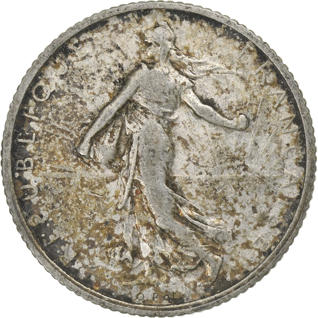 Francia, Franc, Semeuse, 1908, Paris, Plata, BC+, Gadoury:532, KM:844.1