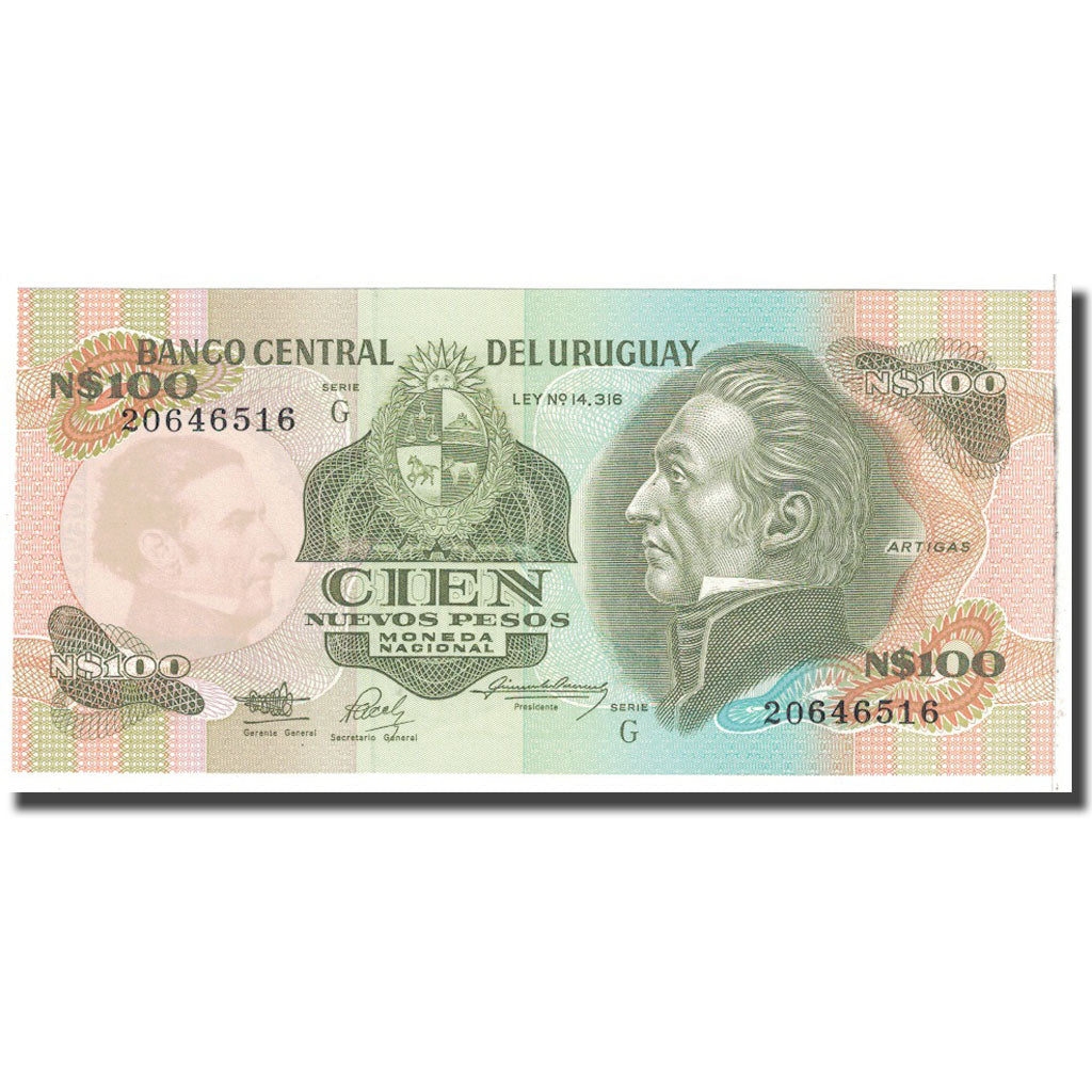 Banknote, Uruguay, 100 Nuevos Pesos, KM:62a, UNC(65-70)