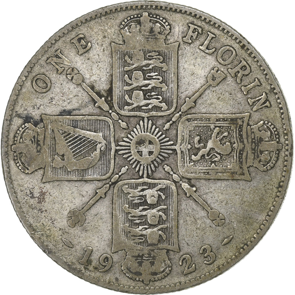 Great Britain, George V, Florin, Two Shillings, 1923, Silver, EF(40-45), KM:817a