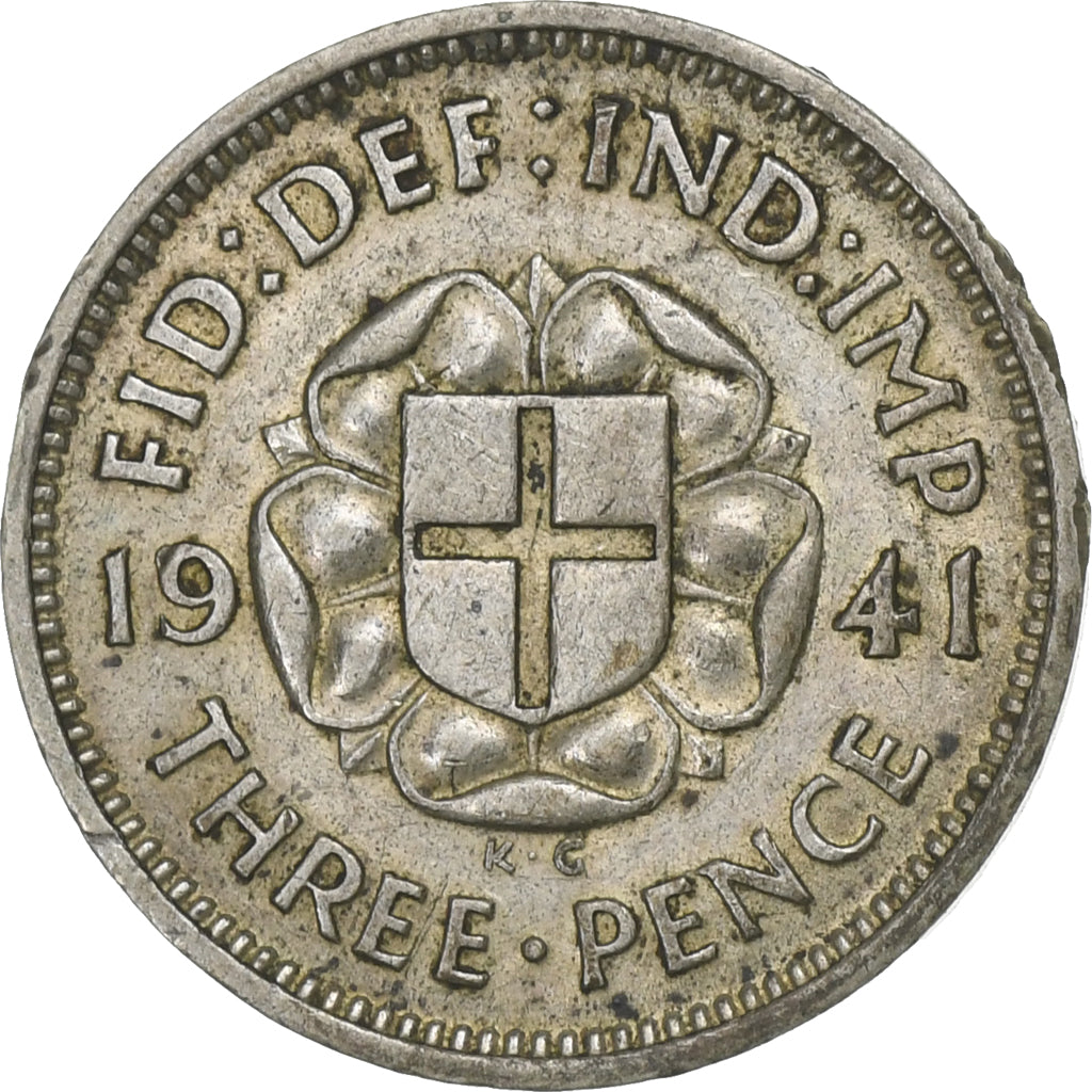 Great Britain, George VI, 3 Pence, 1941, Silver, EF(40-45), KM:848