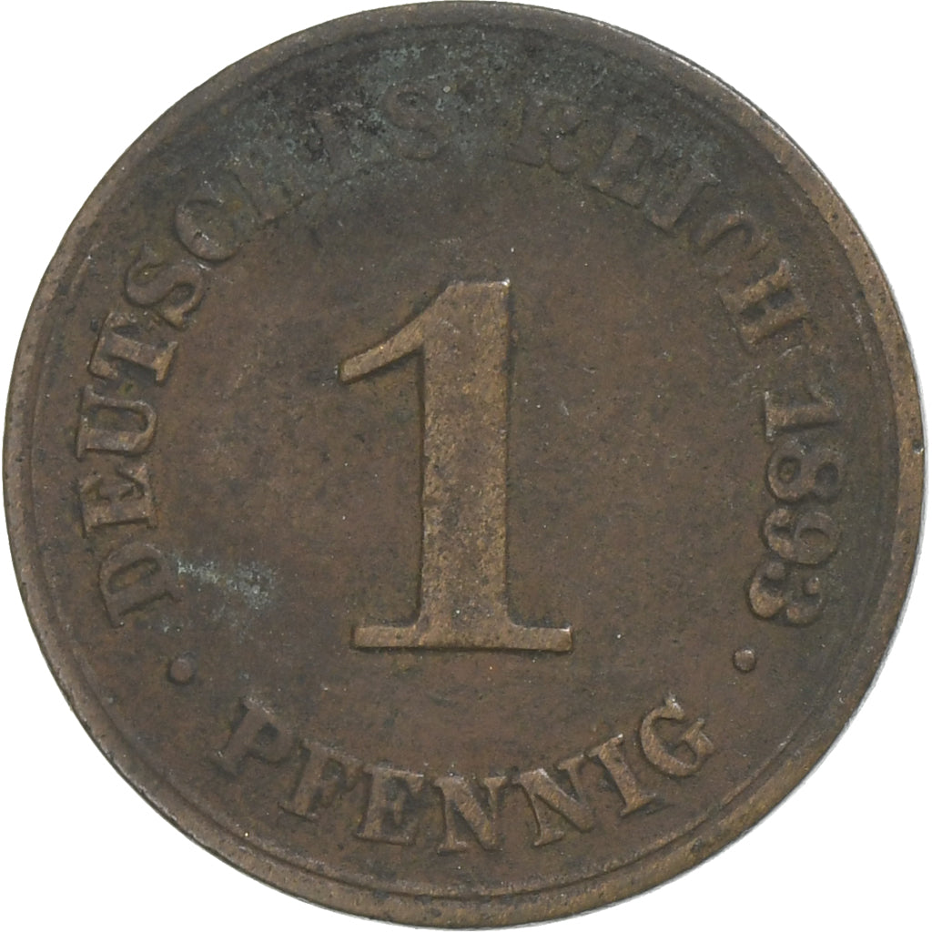 ALEMANHA - IMPÉRIO, Wilhelm II, Pfennig, 1893, Berlin, Cobre, F(12-15), KM:10