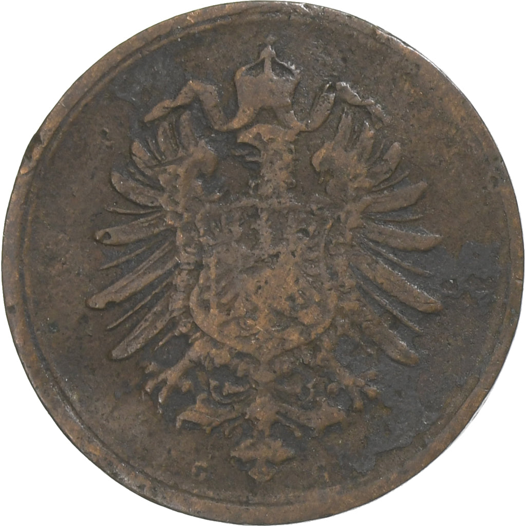 ALEMANHA - IMPÉRIO, Wilhelm II, Pfennig, 1875, Karlsruhe, Cobre, F(12-15)