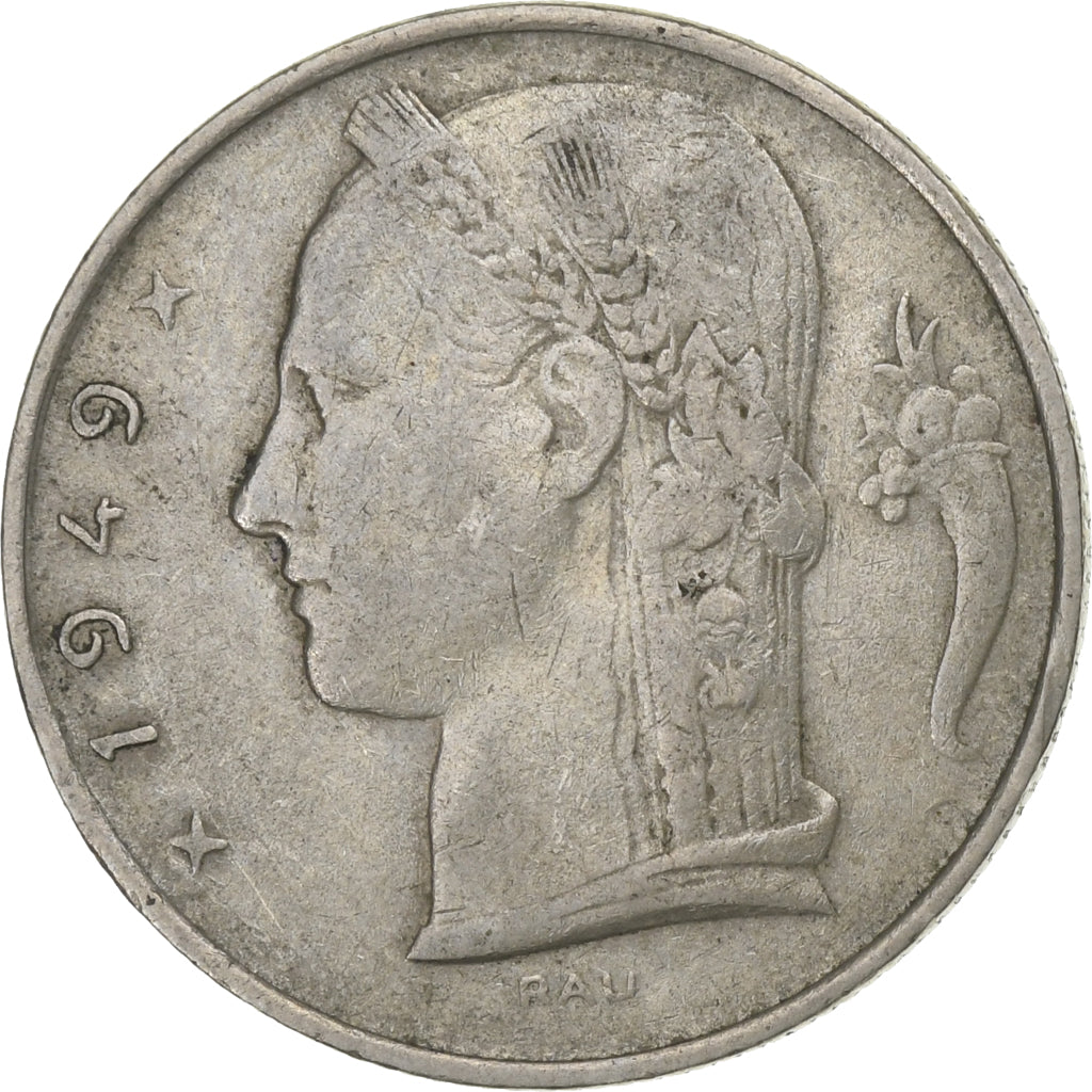 Bélgica, 5 Francs, 5 Frank, type Cérès en néerlandais, 1949, Cobre -