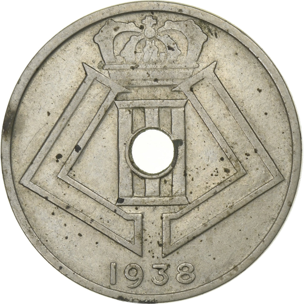 Coin, Belgium, 25 Centimes, 1938, VF(30-35), Nickel-brass, KM:115.1
