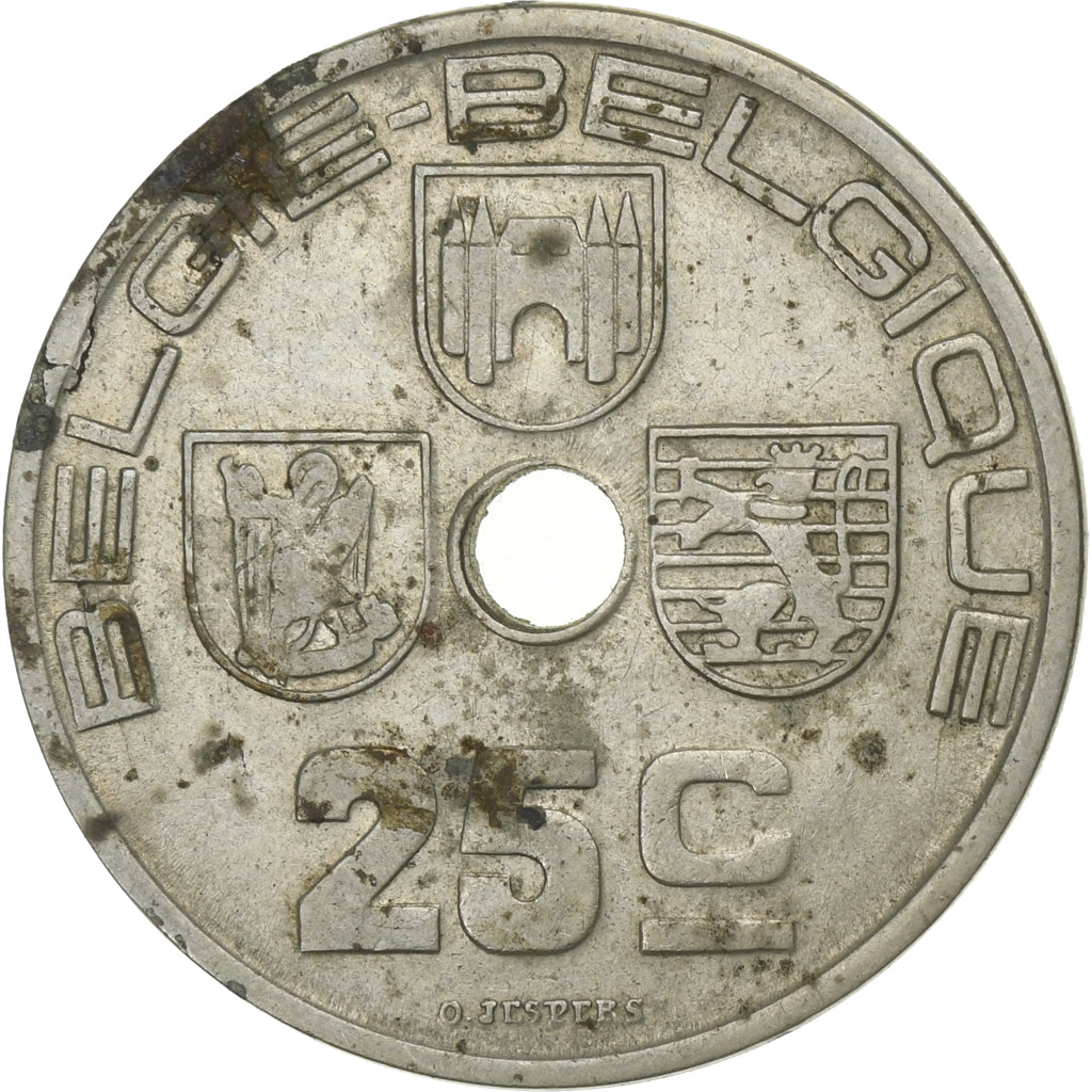Coin, Belgium, 25 Centimes, 1938, VF(30-35), Nickel-brass, KM:115.1
