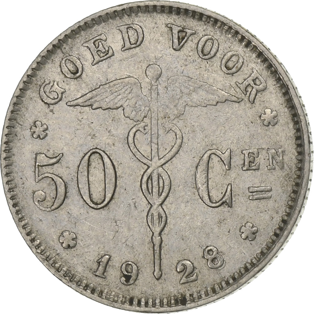 Coin, Belgium, 50 Centimes, 1928, VF(30-35), Nickel, KM:88
