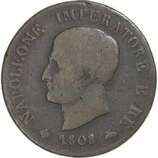Estados italianos, KINGDOM OF NAPOLEON, Napoleon I, Centesimo, 1808, Milan
