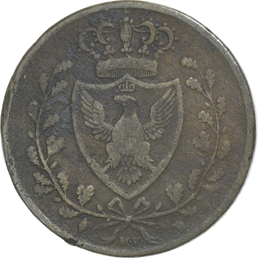 Kingdom of Sardinia, Royaume de Sardaigne, Charles-Félix, 5 Centesimi, 1826