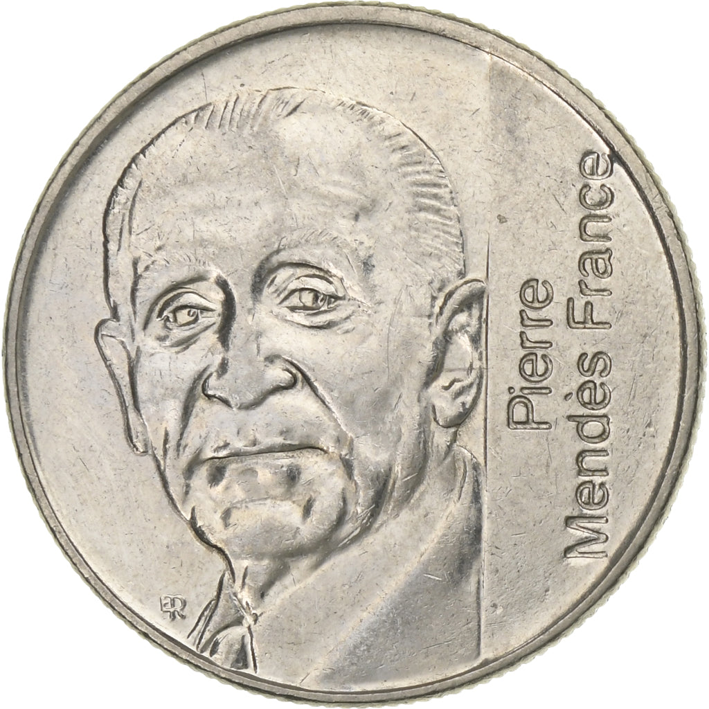 Francia, 5 Francs, Mendès France, 1992, Monnaie de Paris, Rame-nichel, BB