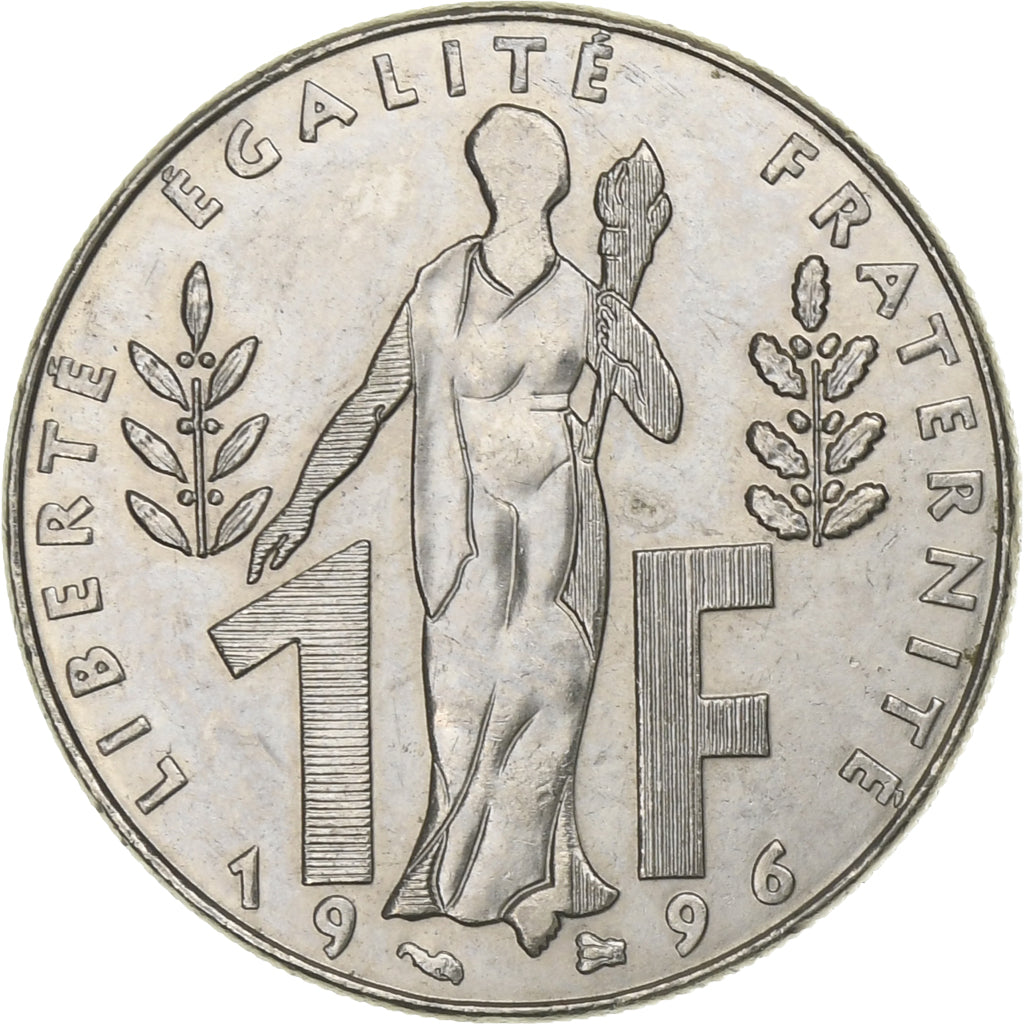 Francja, Franc, Jacques Rueff, 1996, Nikiel, EF(40-45), Gadoury:481, KM:1160